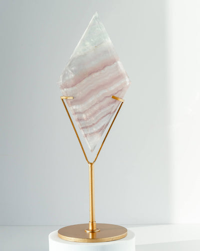 Lavender Fluorite Diamond on Stand Healing Crystal