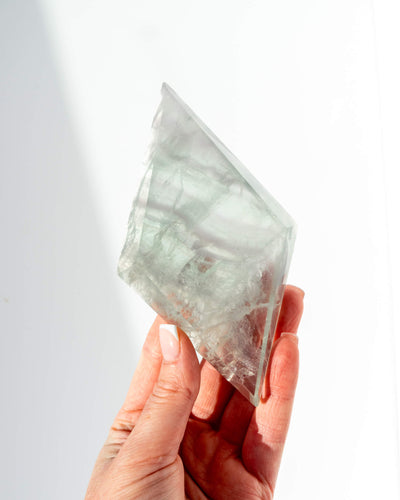 Lavender Fluorite Diamond on Stand Healing Crystal