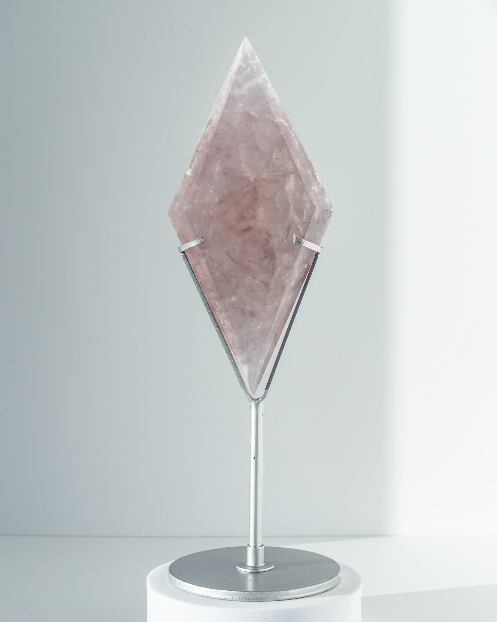 Lavender Fluorite Diamond on Stand - 82