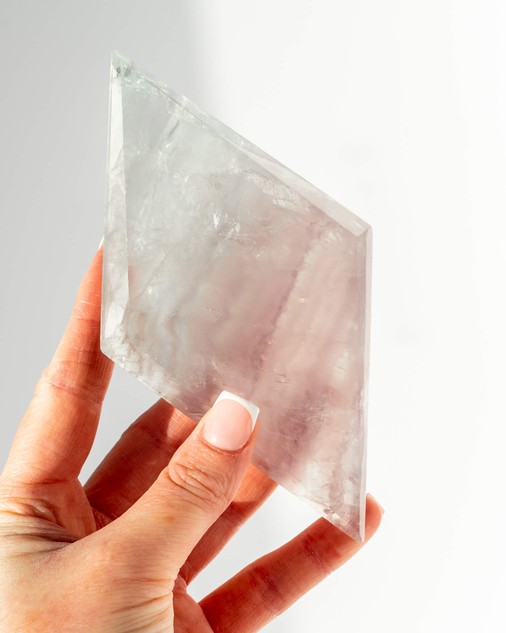 Lavender Fluorite Diamond on Stand Healing Crystal