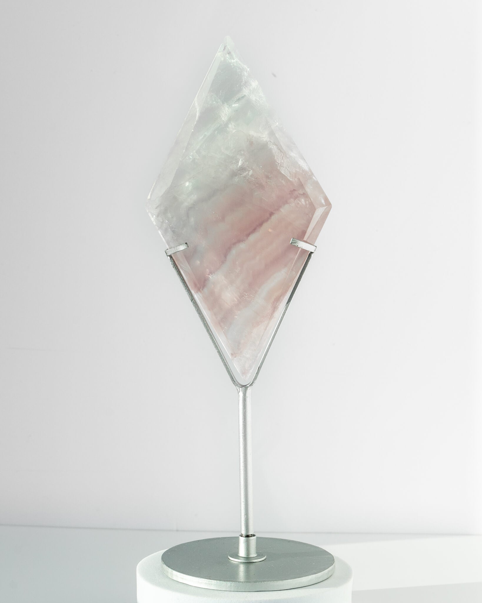 Lavender Fluorite Diamond on Stand - 86A