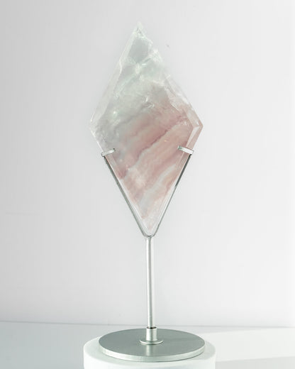 Lavender Fluorite Diamond on Stand Healing Crystal