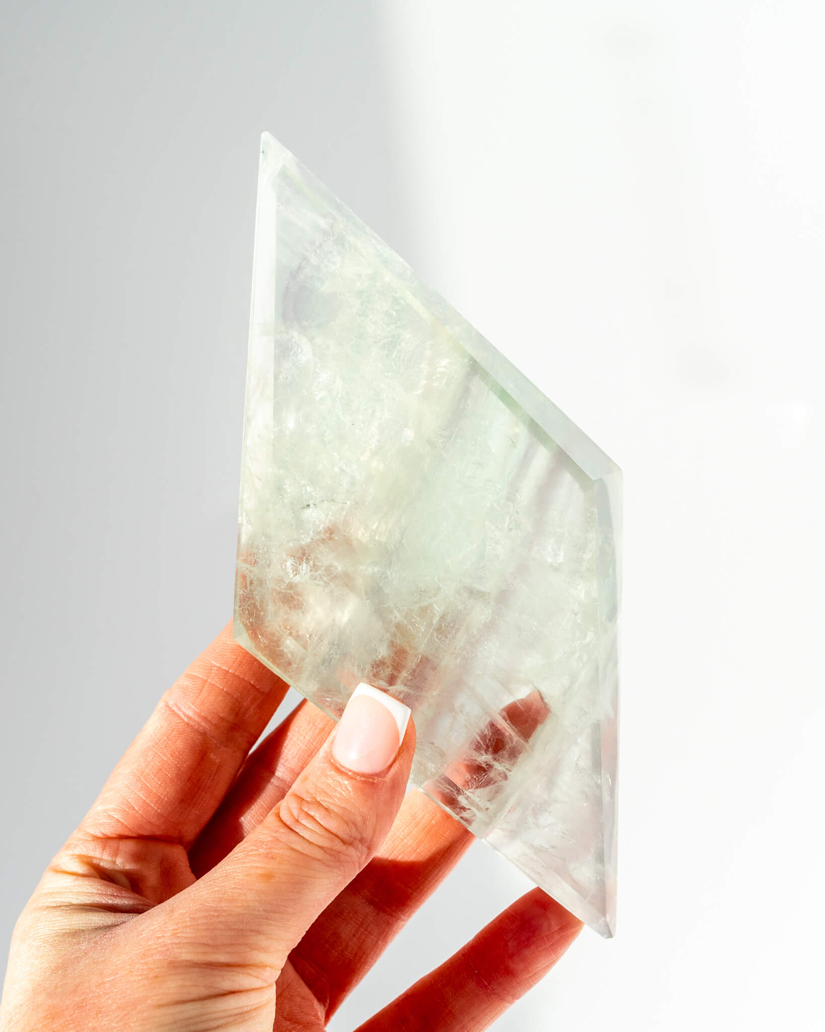 Lavender Fluorite Diamond on Stand Healing Crystal