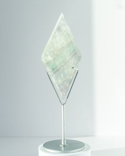 Lavender Fluorite Diamond on Stand Healing Crystal