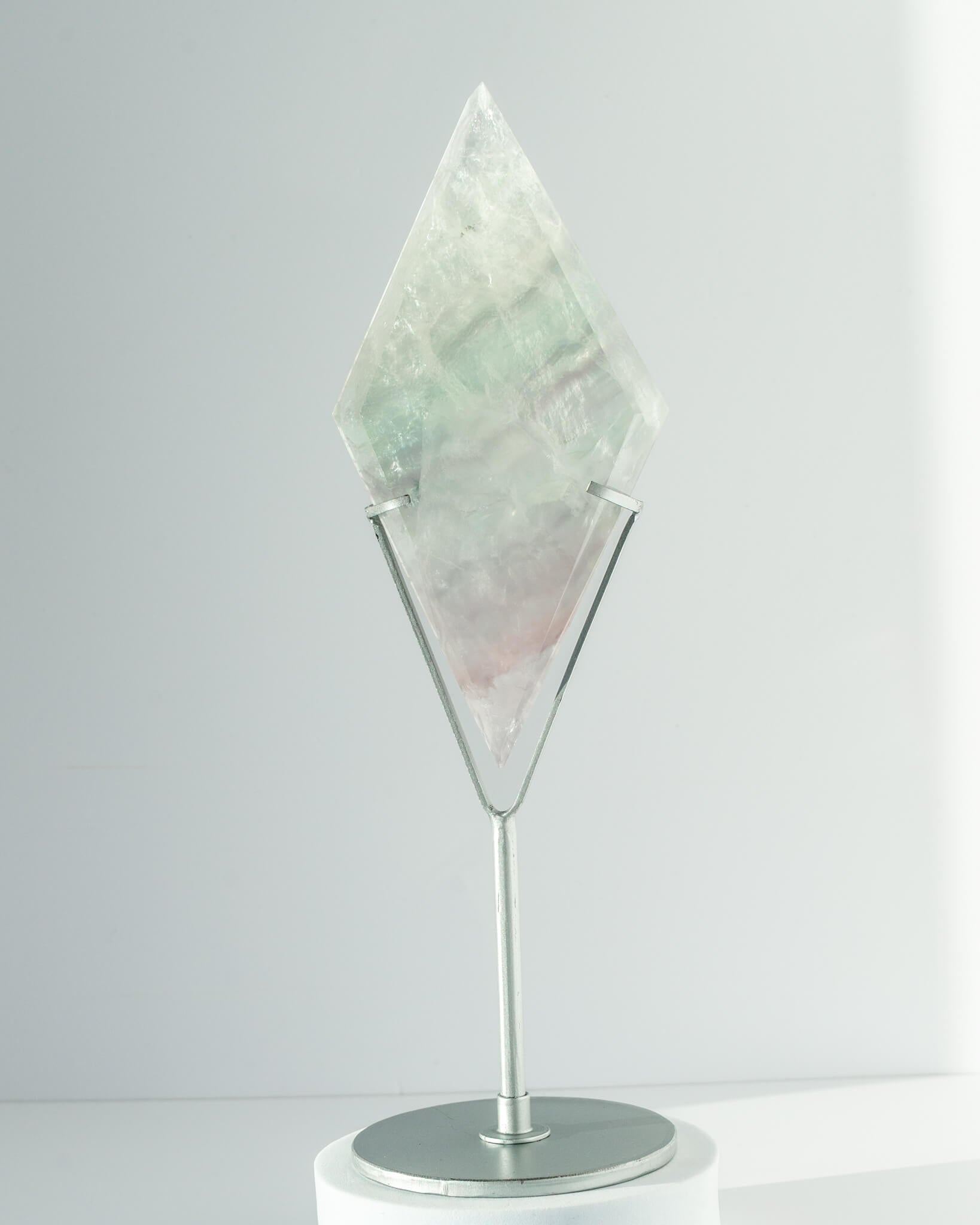 Lavender Fluorite Diamond on Stand - 90