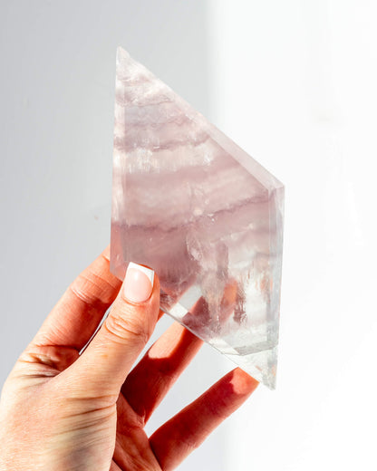 Lavender Fluorite Diamond on Stand Healing Crystal