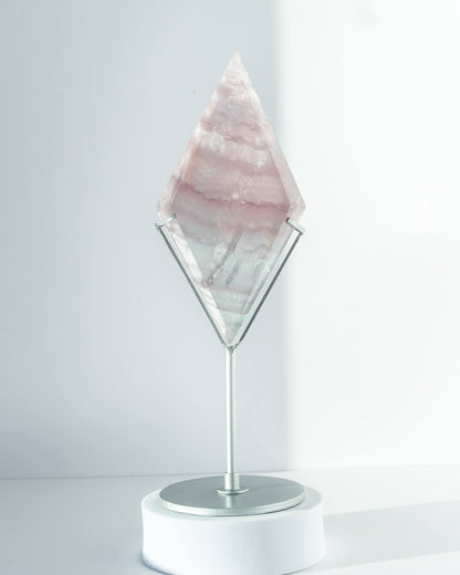 Lavender Fluorite Diamond on Stand Healing Crystal