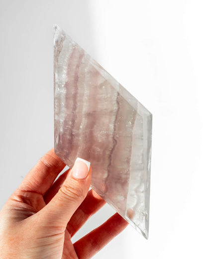 Lavender Fluorite Diamond on Stand Healing Crystal