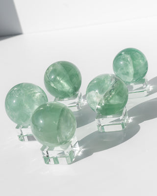 Green Fluorite Sphere Healing Crystal