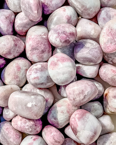 Pink Tourmaline in Quartz Tumble Stone