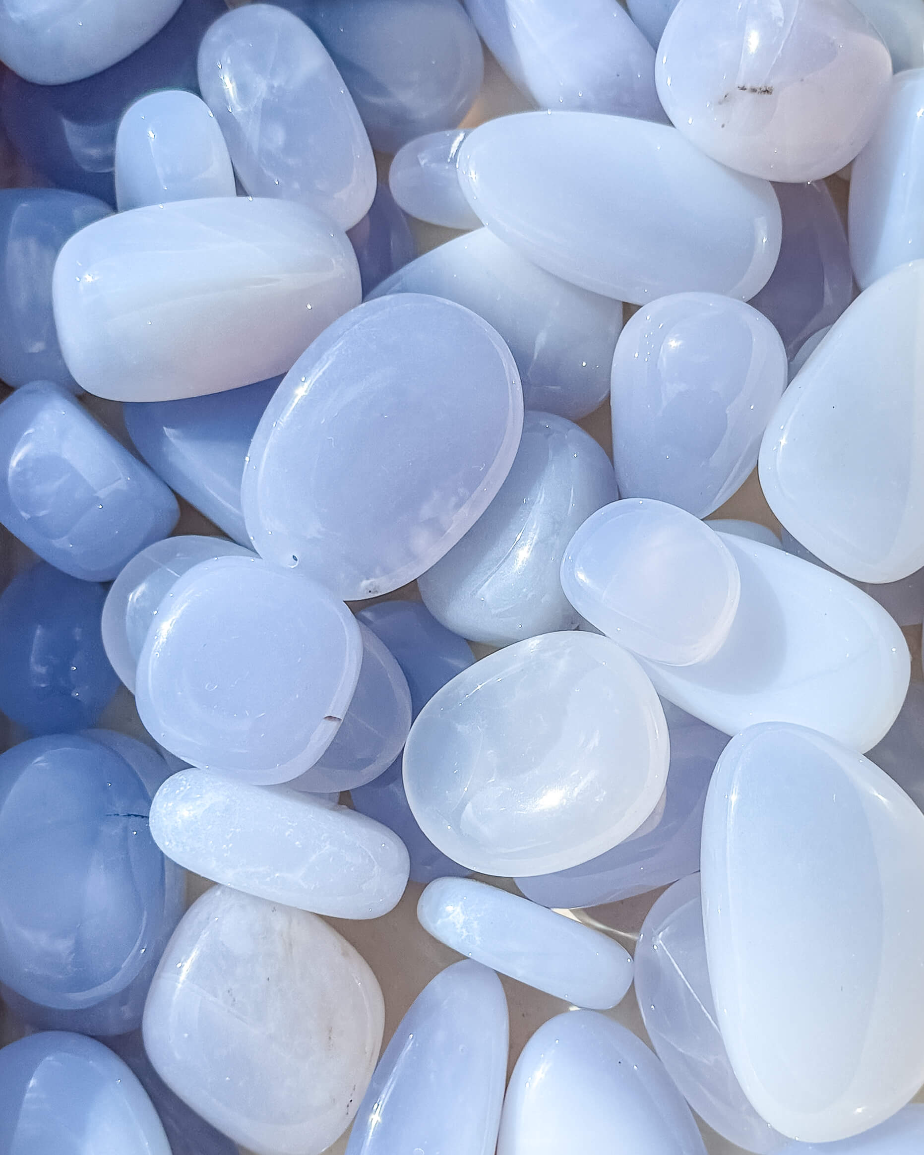 Blue Chalcedony Crystal Tumble Stone