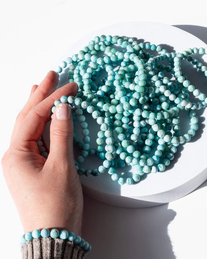 Larimar 8mm Bracelet Healing Crystal