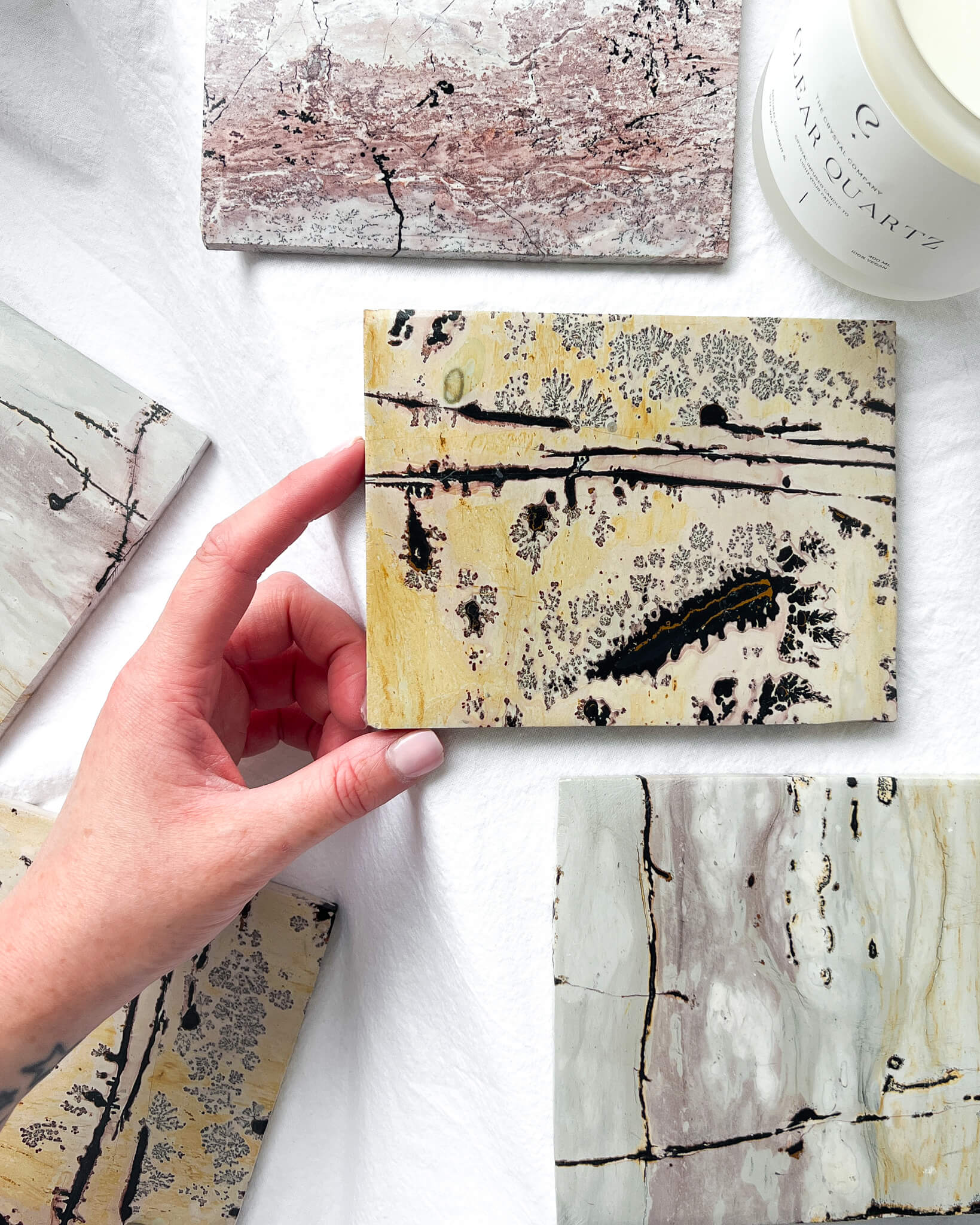 Picture Jasper Tile Healing Crystal