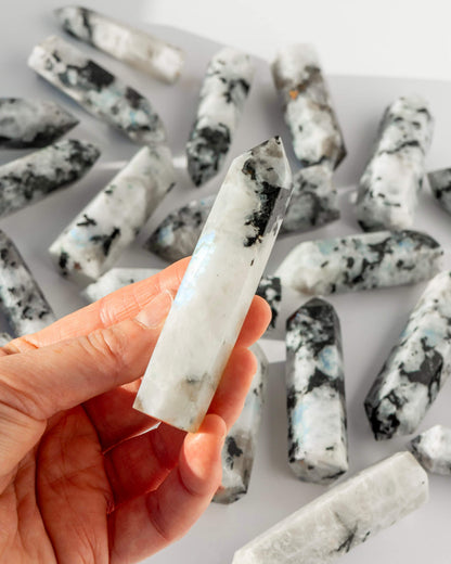 Rainbow Moonstone Point Healing Crystal