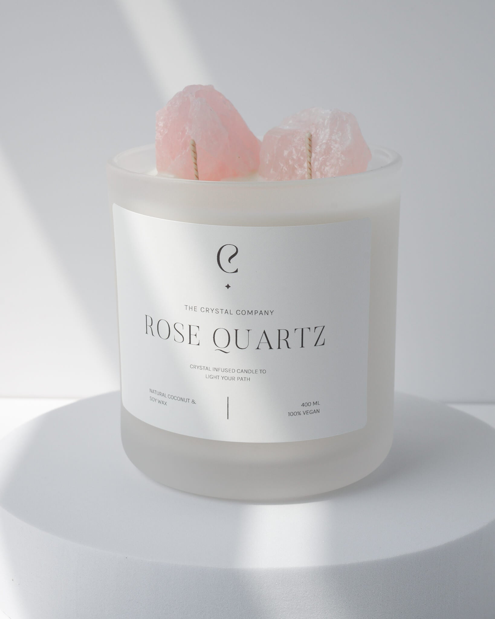 Rose Quartz Crystal Candle Healing Crystal