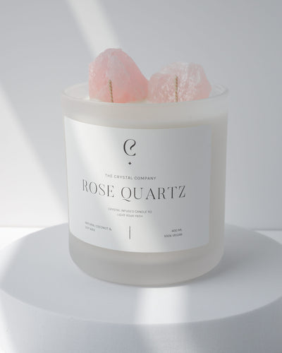 Rose Quartz Crystal Candle Healing Crystal