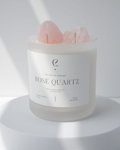 Rose Quartz Crystal Candle Healing Crystal