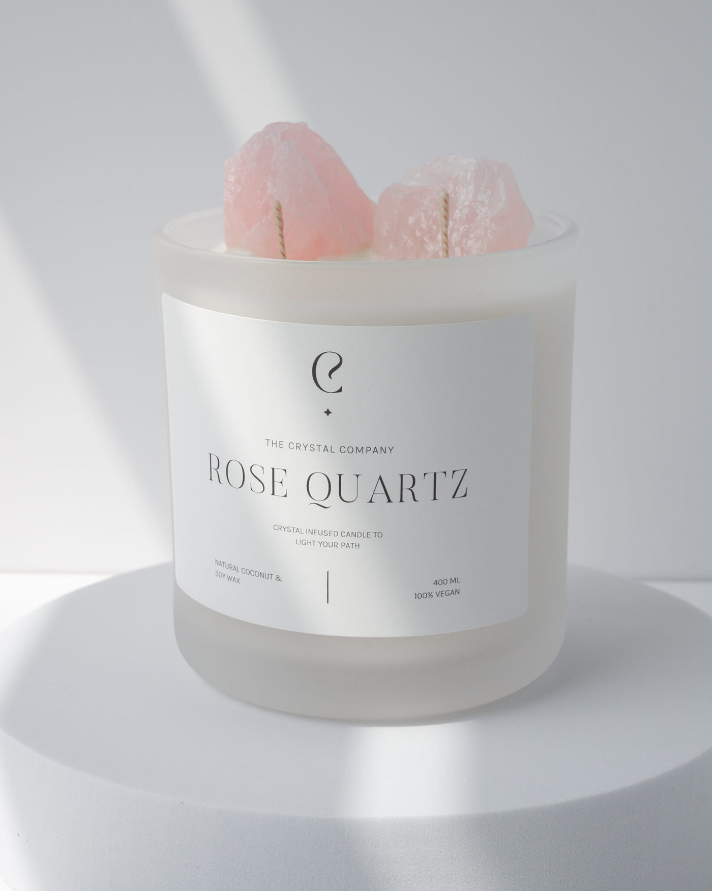 Rose Quartz Crystal Candle