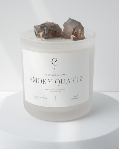 Smoky Quartz Crystal Candle