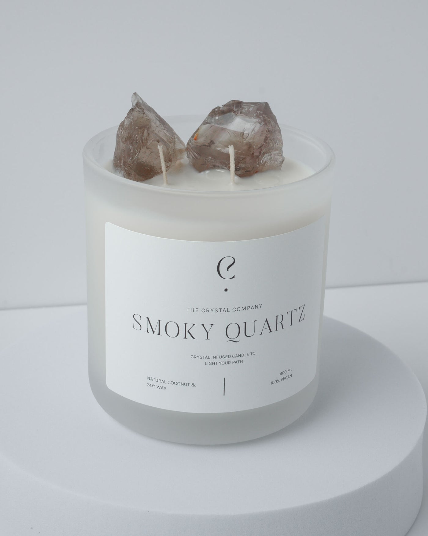 Smoky Quartz Crystal Candle