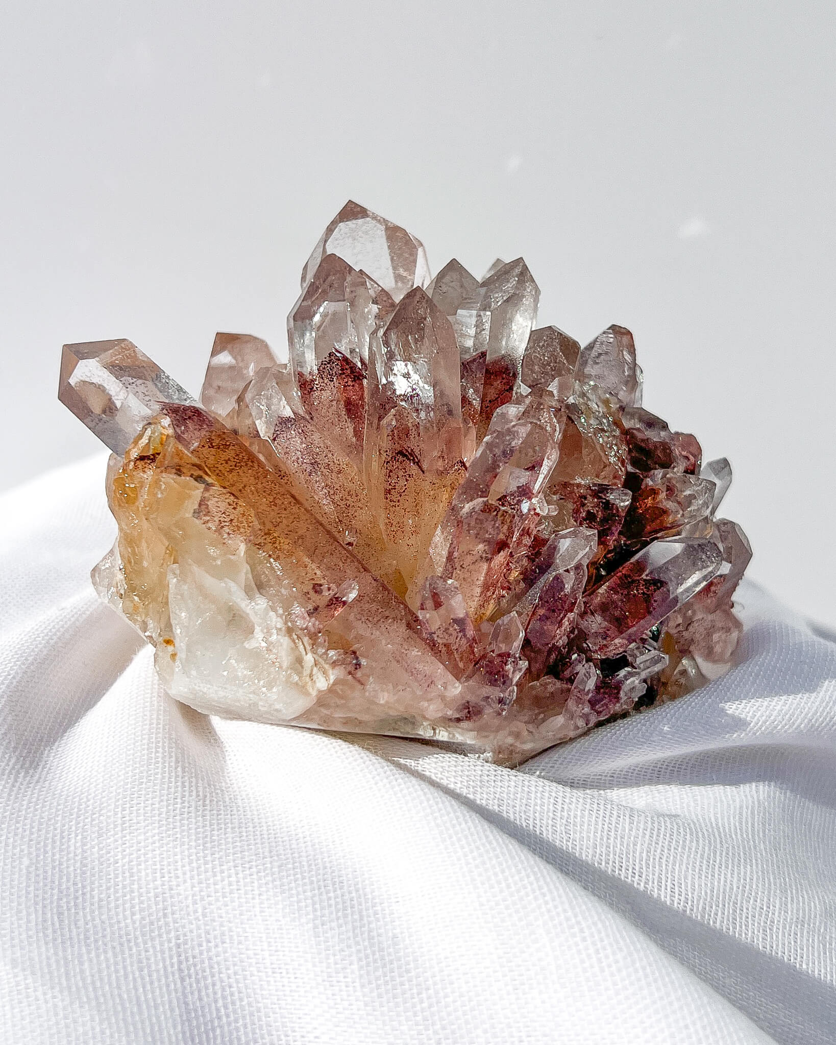 Hematite Phantom Quartz Cluster Healing Crystal