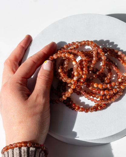 Sunstone 8mm Bracelet Healing Crystal
