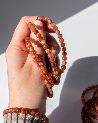 Sunstone 8mm Bracelet Healing Crystal