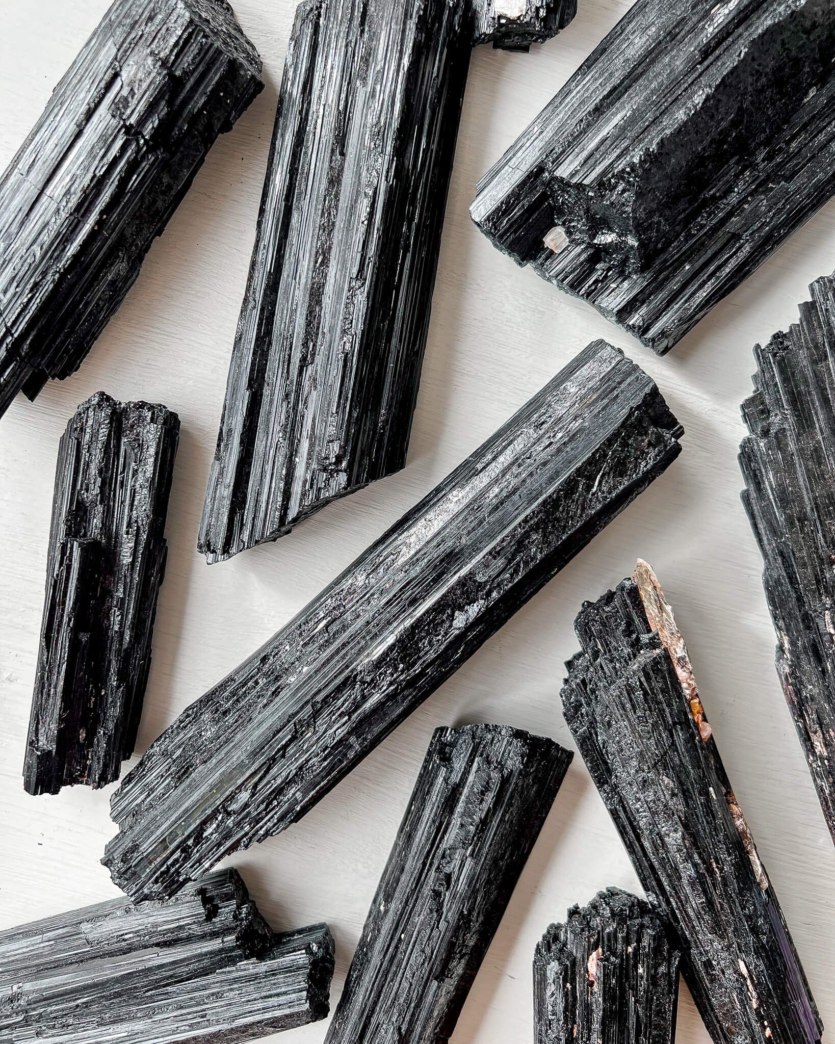 Black Tourmaline Raw Rods Crystals