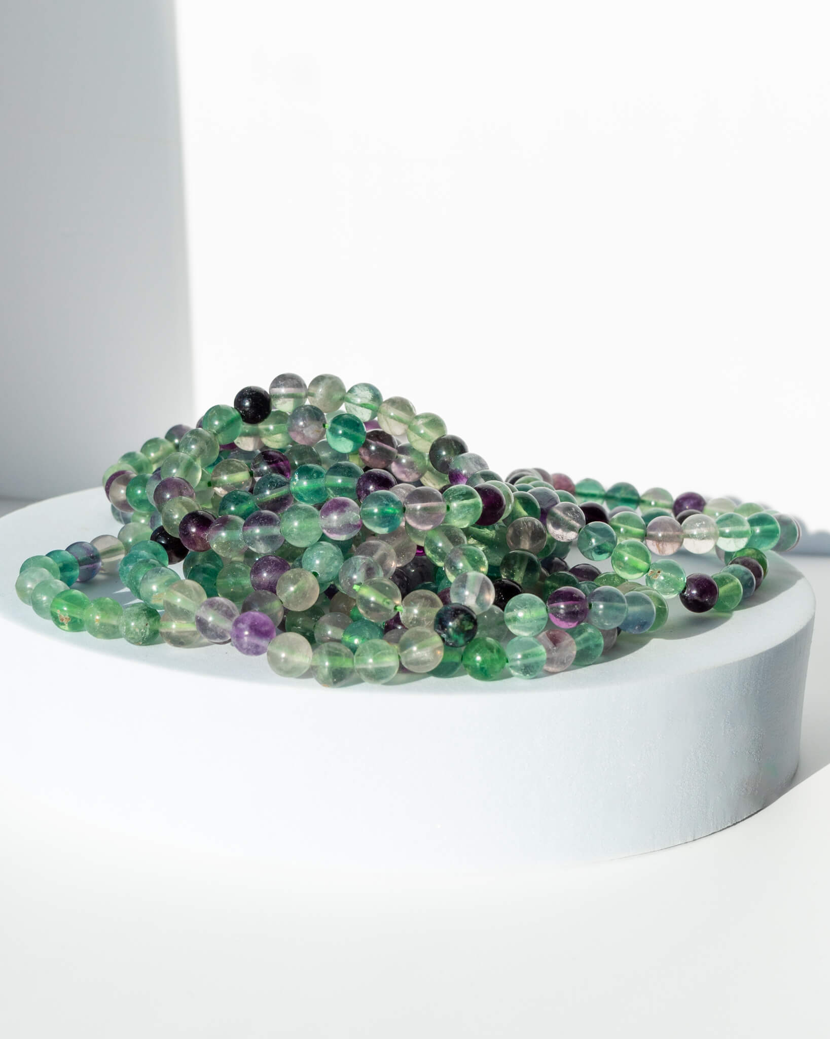 Rainbow Fluorite 8mm Bead Bracelet Healing Crystal