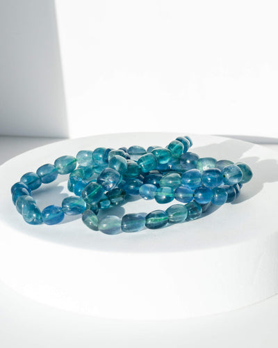 Blue Fluorite Nugget Bracelet Healing Crystal