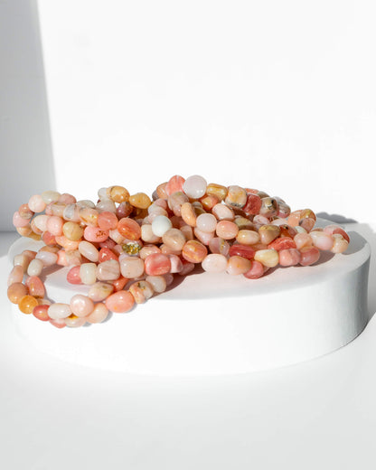 Pink Opal Nugget Bracelet Healing Crystal