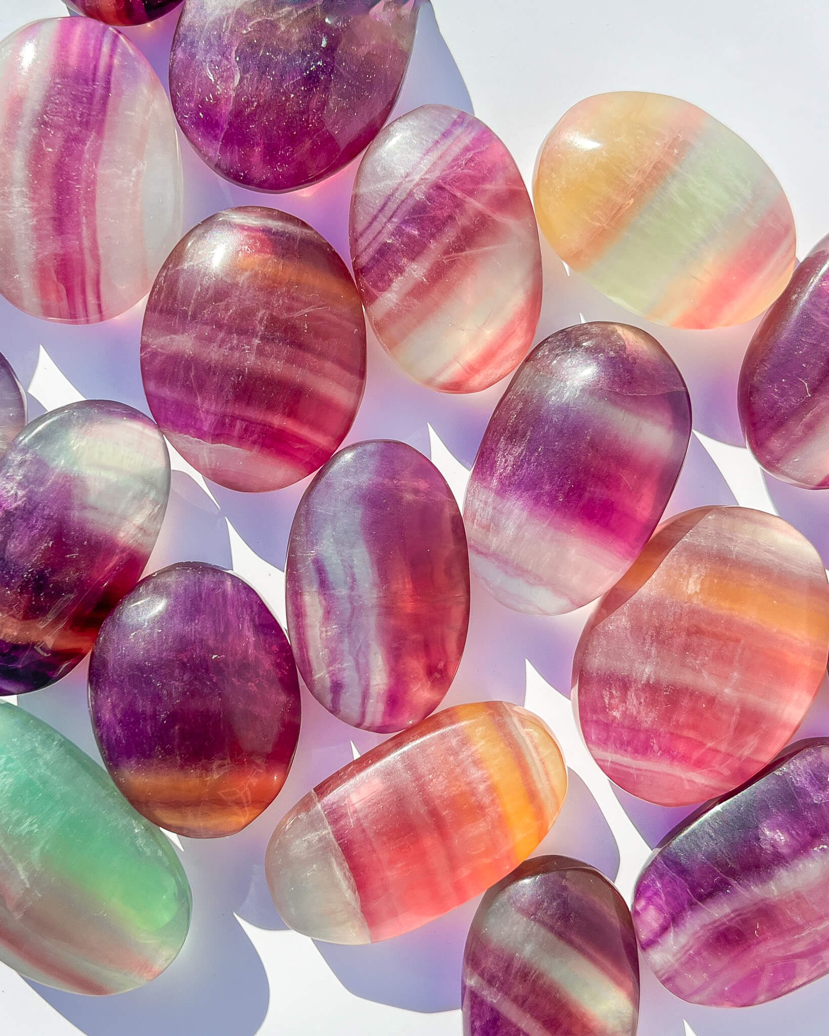 Candy Fluorite Palm Stone Healing Crystal
