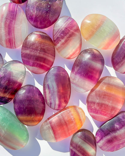 Candy Fluorite Palm Stone Healing Crystal