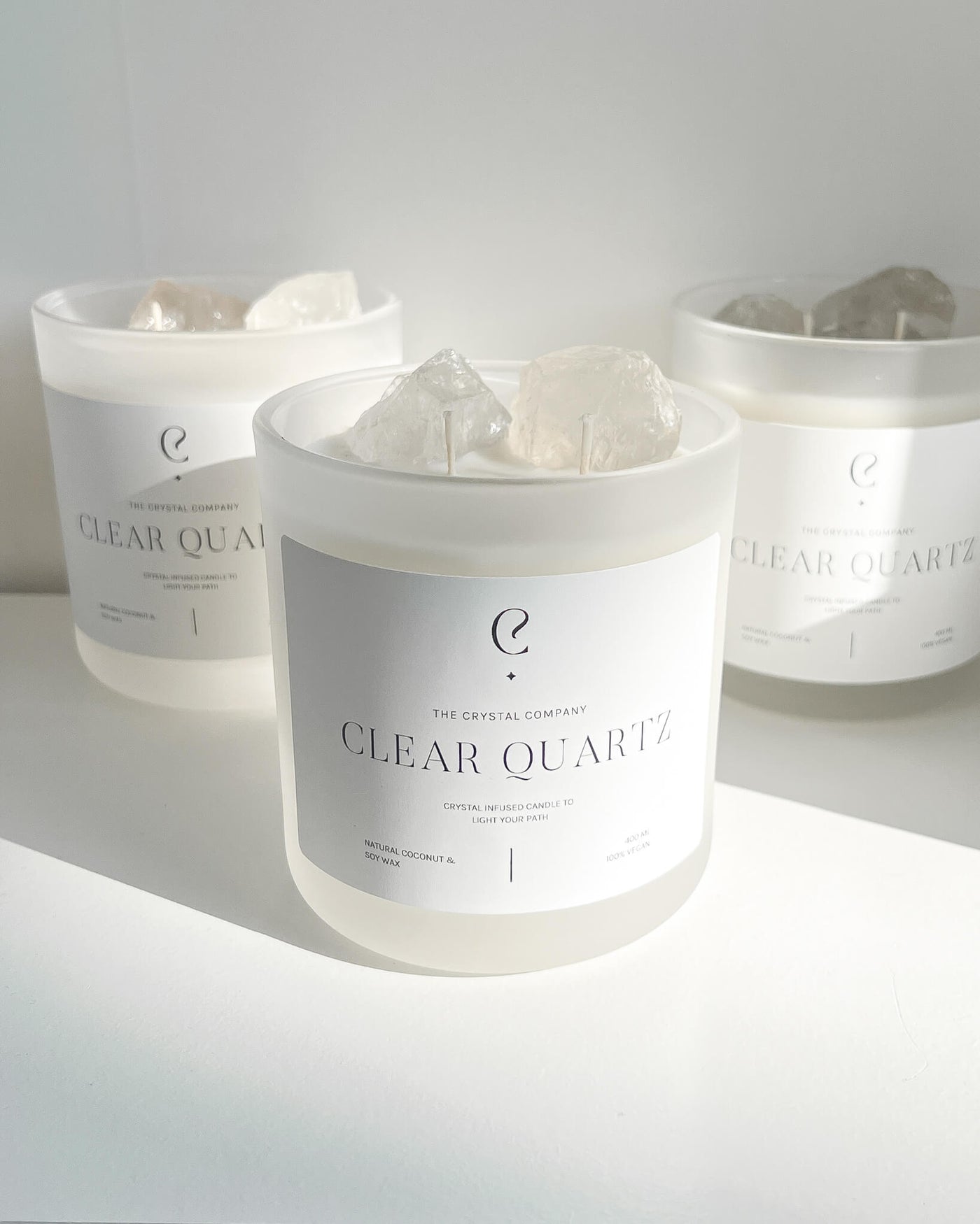 Clear Quartz Crystal Candle