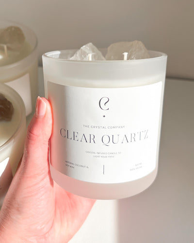Clear Quartz Crystal Candle