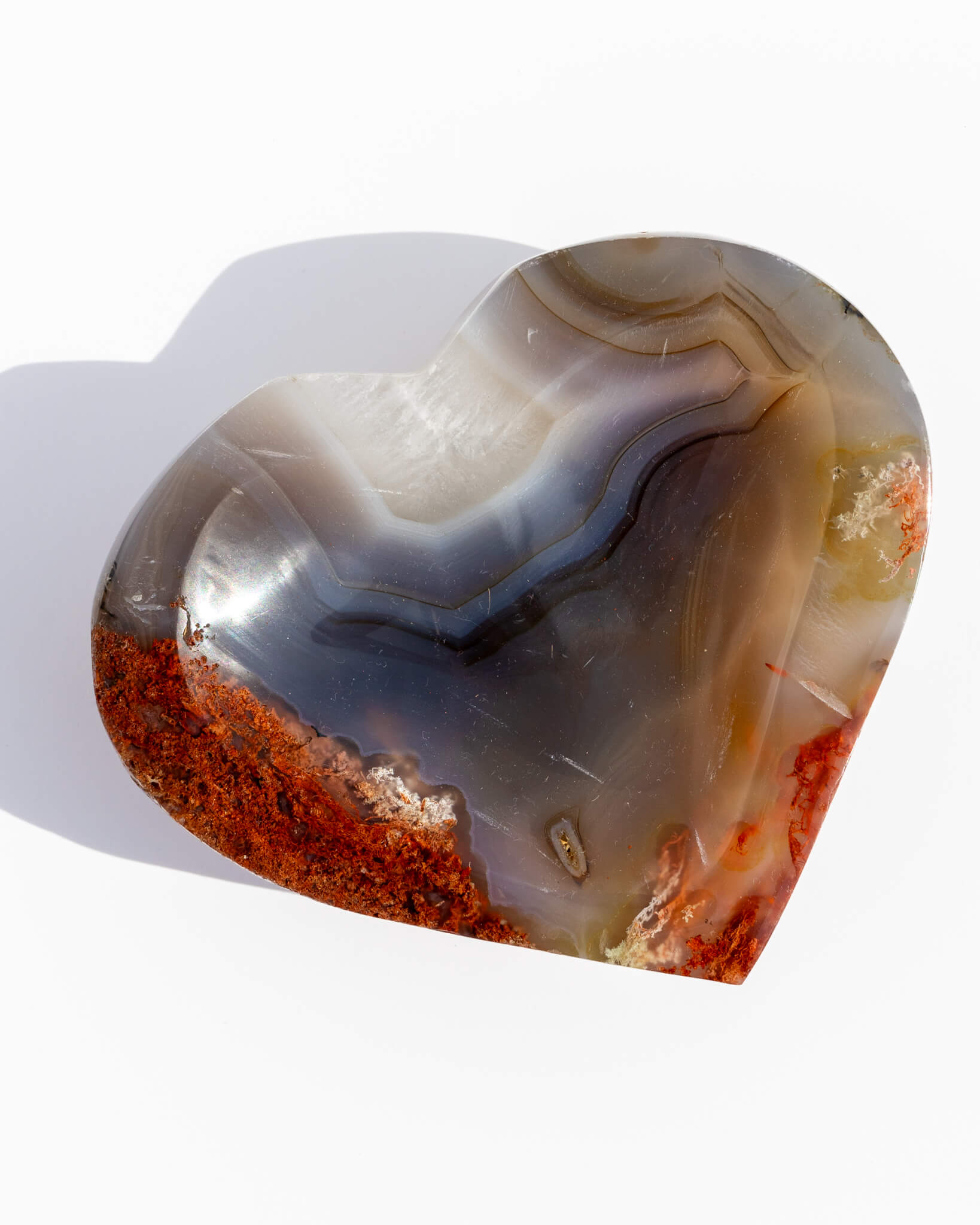 Orca Agate Heart Bowl Healing Crystal