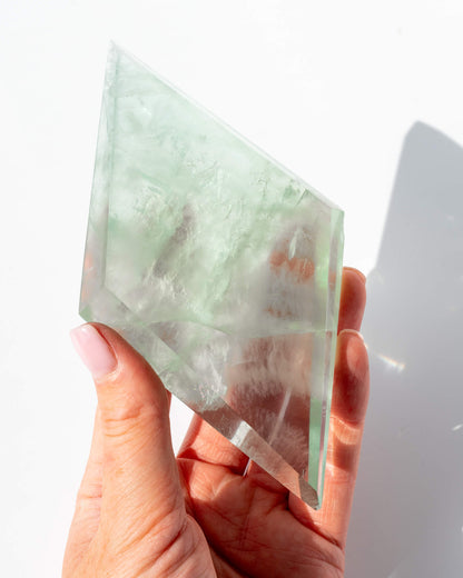 Fluorite Diamond on Silver Stand Healing Crystal