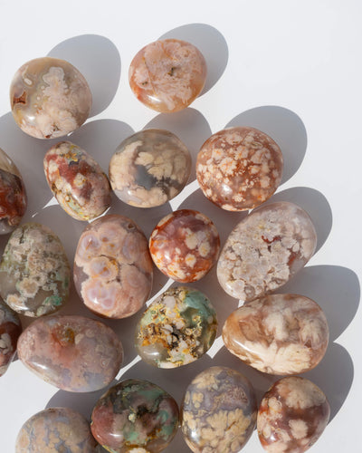 Flower Agate Palm Stone Healing Crystal