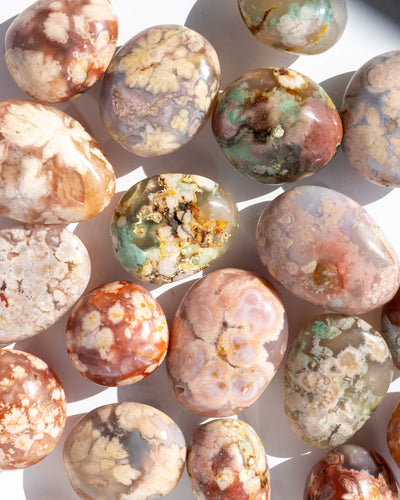 Flower Agate Palm Stone Healing Crystal