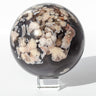 Black Flower Agate Sphere Healing Crystal