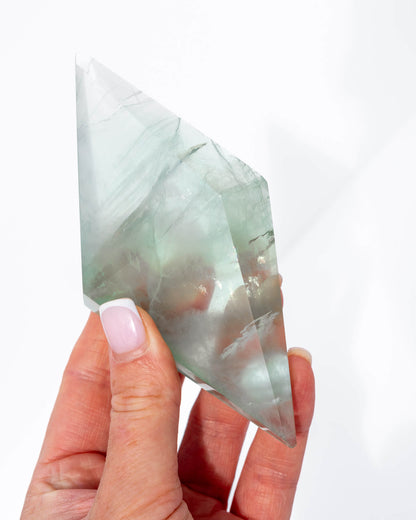 Fluorite Diamond on Silver Stand Healing Crystal