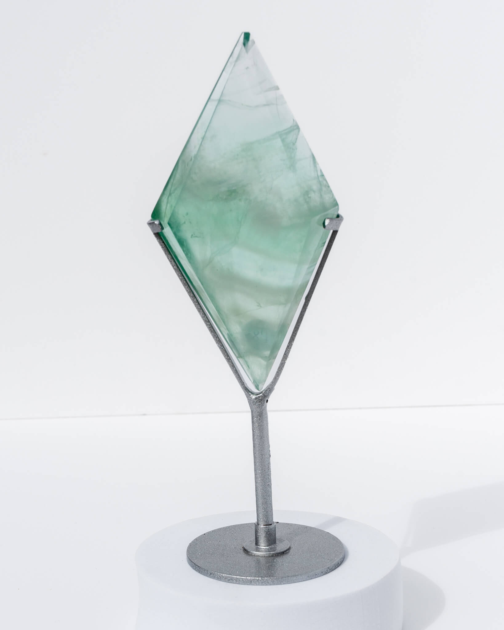 Fluorite Diamond on Silver Stand Healing Crystal