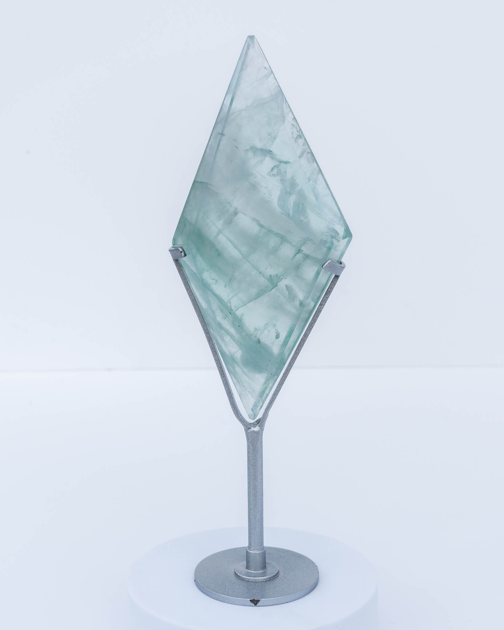 Fluorite Diamond on Silver Stand - 77