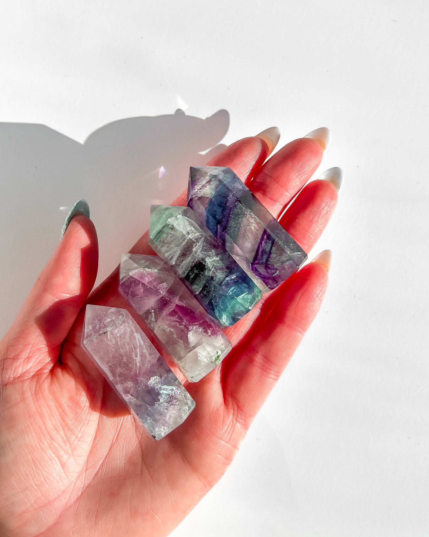 Rainbow fluorite Point Healing Crystal