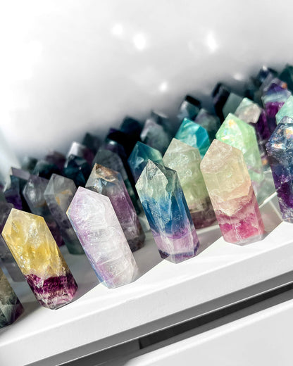 Rainbow fluorite Point Healing Crystal