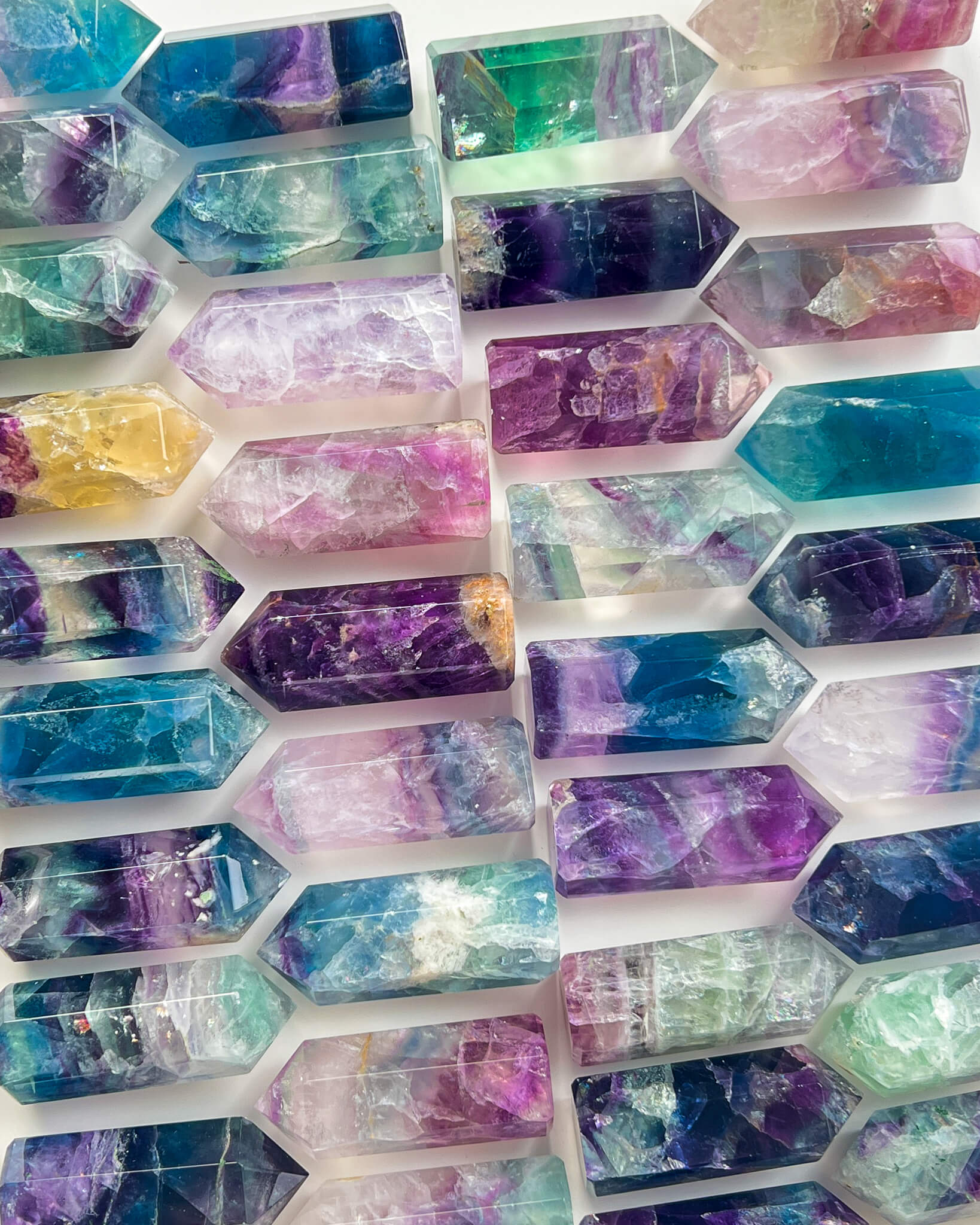 Rainbow fluorite Point Healing Crystal