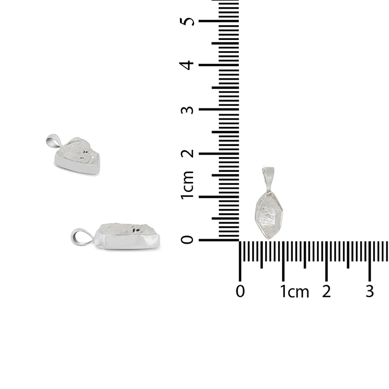 Herkimer Diamond Pendant 925 Sterling Silver Crystal Necklace Healing Crystal