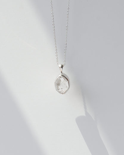 Herkimer Diamond Pendant 925 Sterling Silver Crystal Necklace Healing Crystal