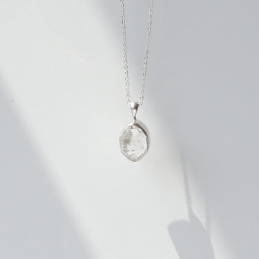 Herkimer Diamond Crystal Necklace - 925 Sterling Silver