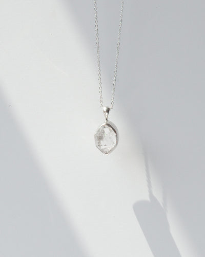 Herkimer Diamond Pendant 925 Sterling Silver Necklace